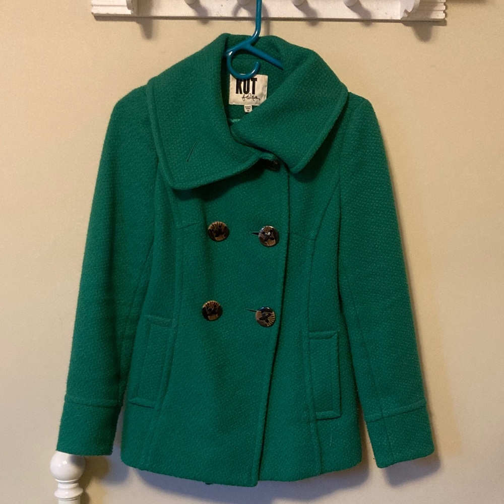 Kut from the Kloth Women's Green Peacoat